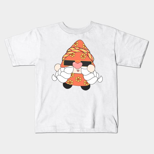 summer Retro vintage Groovy Gnome with cute funny and cheerful character that is going to have the smiles on your face. Kids T-Shirt by Janatshie